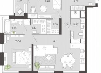 Продается 2-ком. квартира, 89.2 м2, Тула