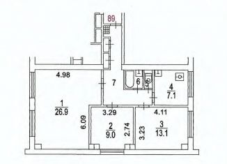 Продам трехкомнатную квартиру, 70.3 м2, Москва, Перовская улица, 34к1, ВАО