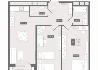 2-ком. квартира на продажу, 71.9 м2, деревня Новое Девяткино