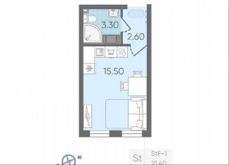 Квартира на продажу студия, 21.4 м2, Санкт-Петербург, проспект Большевиков, 68к3