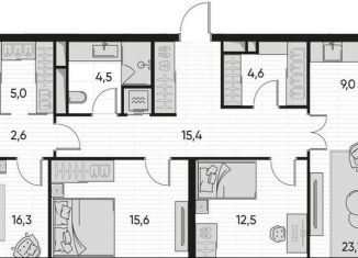 Продается трехкомнатная квартира, 116.6 м2, Москва, Полковая улица, 1, Полковая улица