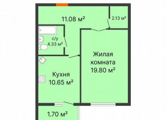 Продается 1-комнатная квартира, 49.7 м2, Воронеж, переулок Здоровья, 90Г/1к2
