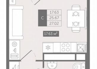Продам квартиру студию, 27 м2, деревня Новое Девяткино