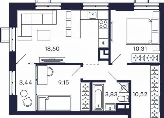 Продам 2-комнатную квартиру, 55.9 м2, Красногорск, жилой комплекс Тетрис, к8, ЖК Тетрис