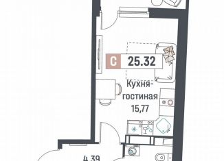 Продается квартира студия, 25.3 м2, Мурино, ЖК Авиатор