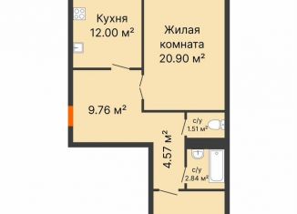 Продается 2-ком. квартира, 69.4 м2, Воронеж, переулок Здоровья, 90Г/1к2