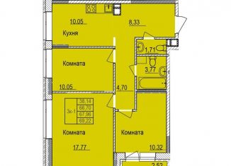 Продается трехкомнатная квартира, 66.7 м2, Ижевск, Карлутский район