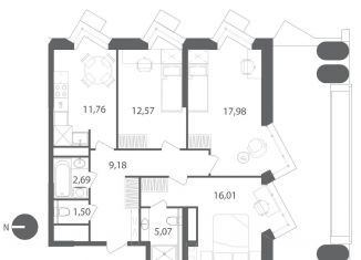 Продается 3-ком. квартира, 76.8 м2, Волгоград, Ворошиловский район