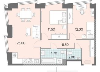 Продажа 2-ком. квартиры, 61.7 м2, Москва, метро Калужская, жилой комплекс Обручева 30, к1