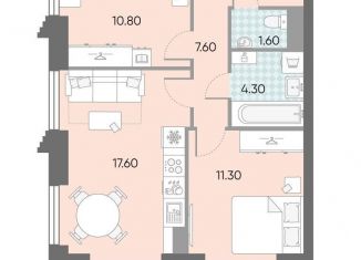 Продается 2-ком. квартира, 53.2 м2, Москва, жилой комплекс Обручева 30, к1, метро Калужская