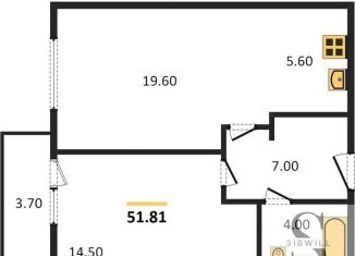 Продается 1-ком. квартира, 51.8 м2, Новосибирск, Озёрная улица, ЖК Крымский