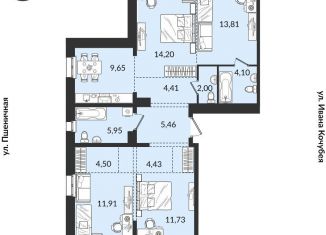 Продажа четырехкомнатной квартиры, 97.9 м2, Иркутская область