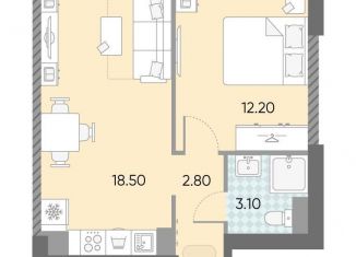 Продам 1-комнатную квартиру, 36.6 м2, Москва, жилой комплекс Обручева 30, к1, метро Калужская