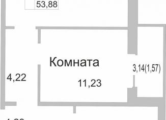 Продается двухкомнатная квартира, 53.9 м2, деревня Борисовичи, улица Героя России Досягаева, 5