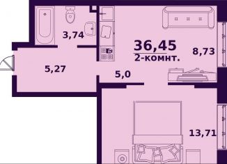 2-ком. квартира на продажу, 36.5 м2, Ульяновск, жилой комплекс Сиреневый, 4, ЖК Сиреневый