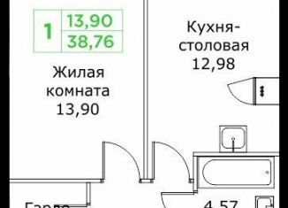 Продажа 1-комнатной квартиры, 38.8 м2, Московская область