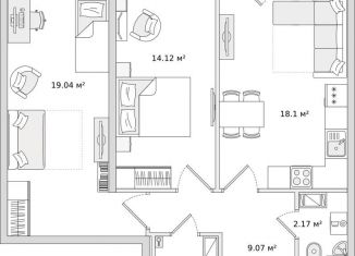 Продам 2-ком. квартиру, 68.7 м2, Санкт-Петербург, ЖК Чёрная Речка