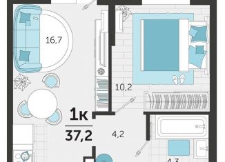 Продажа 1-комнатной квартиры, 37.2 м2, Краснодар, улица Автолюбителей, 1Гк1, ЖК Стрижи