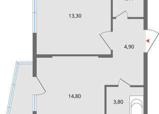 Двухкомнатная квартира на продажу, 41 м2, Липецк, ЖК Атмосфера, улица Ф.С. Игнатьева, 33к1