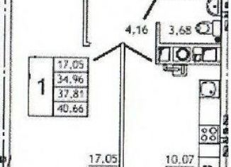 Продажа однокомнатной квартиры, 40.7 м2, деревня Новосельцы