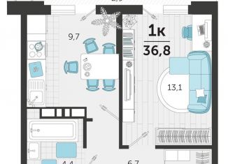 Продаю однокомнатную квартиру, 36.8 м2, Краснодар, улица Автолюбителей, 1Гк1, ЖК Стрижи