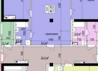 Продажа 2-комнатной квартиры, 76.5 м2, Нальчик, улица Фурманова, 15, район Аэропорт
