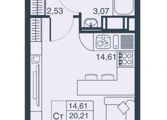Квартира на продажу студия, 21.4 м2, Мурино, ЖК Мурино Парк, Ручьёвский проспект, 3к2