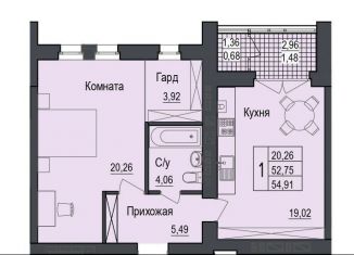 Продается 1-комнатная квартира, 54.9 м2, Ростов-на-Дону, ЖК Измаильский Экоквартал