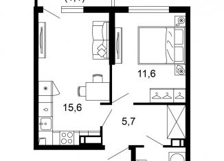 Продажа однокомнатной квартиры, 37.9 м2, Сочи