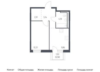 Продам 1-комнатную квартиру, 34.8 м2, Ленинградская область
