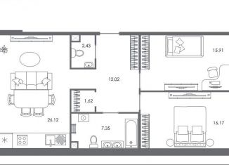 Продается 2-комнатная квартира, 81.6 м2, Санкт-Петербург, метро Петроградская