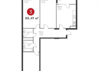 Продается 3-ком. квартира, 88.5 м2, Самара, метро Российская, проспект Масленникова, 14А