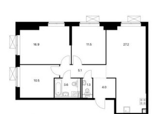 Сдается в аренду 3-комнатная квартира, 80.1 м2, Москва, Новохохловская улица, 15к1, станция Новохохловская