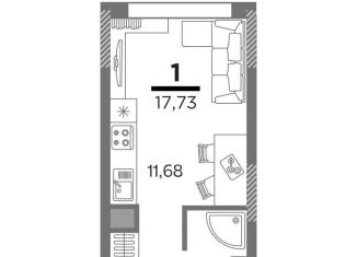 1-ком. квартира на продажу, 17.7 м2, Рязань