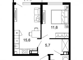 Продам 1-комнатную квартиру, 37.9 м2, Сочи