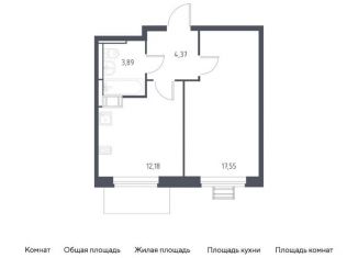 Продается 1-комнатная квартира, 38 м2, Московская область, жилой комплекс Прибрежный Парк, 9.1