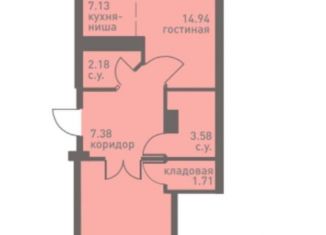 2-комнатная квартира на продажу, 56.3 м2, Пермь, улица Карпинского, 110, ЖК Триумф Квартал 2