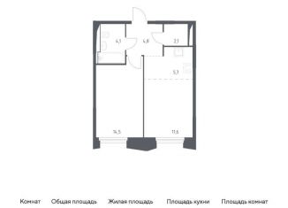 1-ком. квартира на продажу, 42.8 м2, Московская область, жилой комплекс Заречье Парк, к3.2