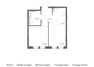 Продажа однокомнатной квартиры, 32.8 м2, село Остафьево, жилой комплекс Остафьево, к19
