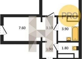 Продам 1-ком. квартиру, 48.7 м2, Воронеж, улица Шишкова, 140Б/6