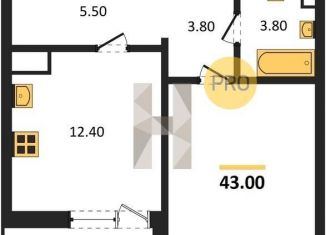 Продаю 1-ком. квартиру, 43 м2, Воронеж, Железнодорожный район, улица Фёдора Тютчева, 105