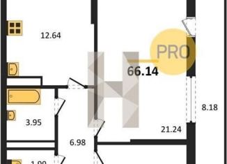 Продам 2-ком. квартиру, 66.1 м2, Воронеж, Московский проспект, 132