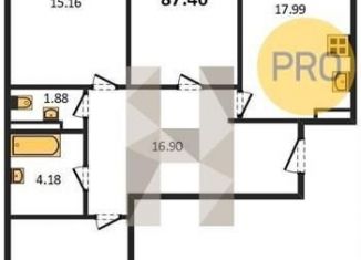 Продам трехкомнатную квартиру, 87.4 м2, Воронеж, Советский район, улица Курчатова, 26Б