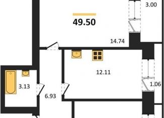 Продаю 2-ком. квартиру, 49.5 м2, Новосибирск, улица Фёдора Ивачёва