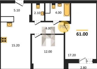 Продаю 2-комнатную квартиру, 61 м2, Воронеж, Железнодорожный район, бульвар Содружества, 1