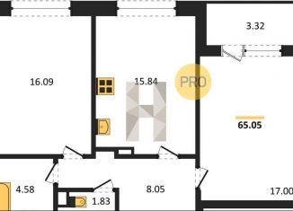 Продается 2-ком. квартира, 65 м2, Воронеж, улица Ворошилова, 1