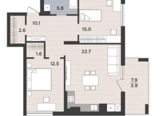 Продается двухкомнатная квартира, 74 м2, Калининград, Московский район, Тихорецкий проезд, 5