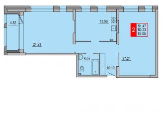 Продается 2-комнатная квартира, 85.1 м2, Тверь, Заволжский район, Петербургское шоссе, 3к3