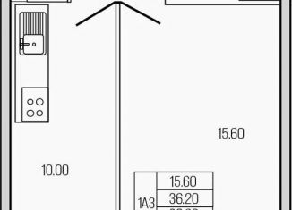 Продам 1-ком. квартиру, 39.6 м2, Ленинградская область