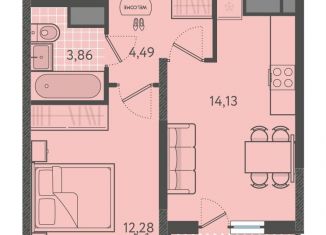 Продажа однокомнатной квартиры, 36.9 м2, Екатеринбург, Елизаветинское шоссе, 7, метро Ботаническая